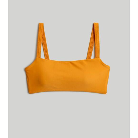 Madewell Scrunchy-Strap Square Neck Bikini Swim Top Ochre Fresco Size XS NL272 - Picture 1 of 7